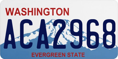 WA license plate ACA2968