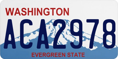 WA license plate ACA2978