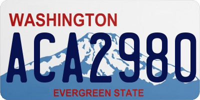 WA license plate ACA2980