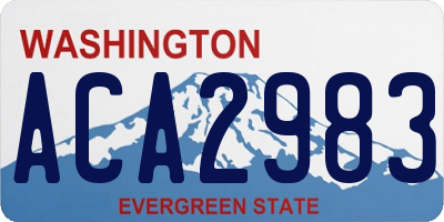 WA license plate ACA2983