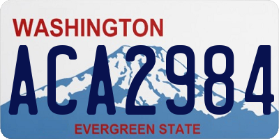 WA license plate ACA2984