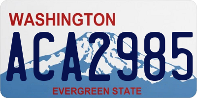 WA license plate ACA2985