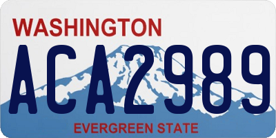 WA license plate ACA2989