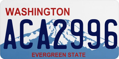 WA license plate ACA2996