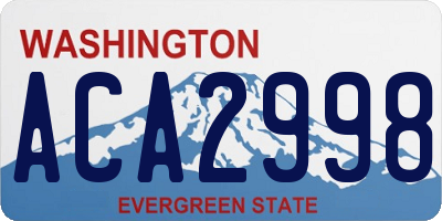 WA license plate ACA2998