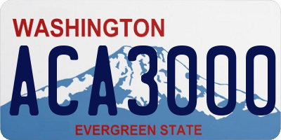 WA license plate ACA3000