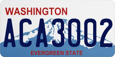 WA license plate ACA3002