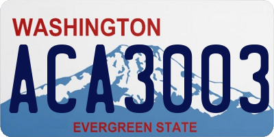 WA license plate ACA3003