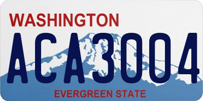 WA license plate ACA3004