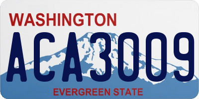 WA license plate ACA3009
