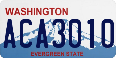 WA license plate ACA3010