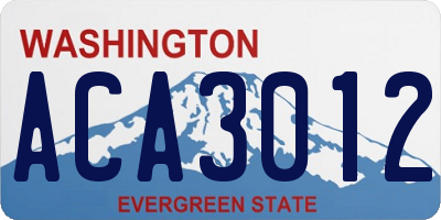 WA license plate ACA3012