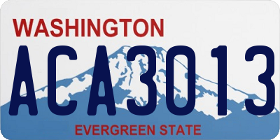 WA license plate ACA3013