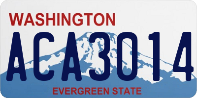 WA license plate ACA3014