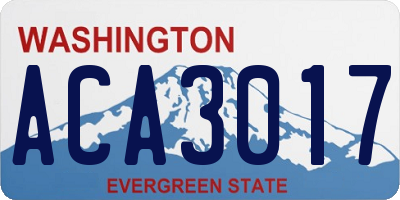 WA license plate ACA3017