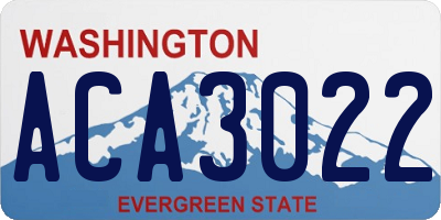 WA license plate ACA3022