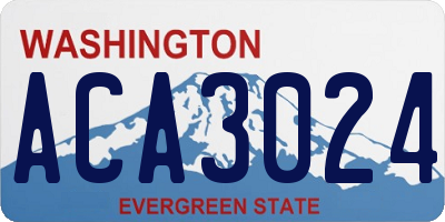WA license plate ACA3024