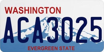 WA license plate ACA3025