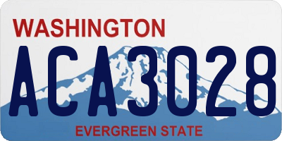 WA license plate ACA3028