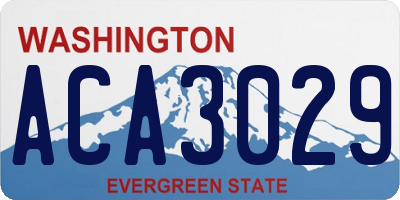 WA license plate ACA3029