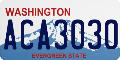 WA license plate ACA3030