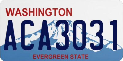 WA license plate ACA3031