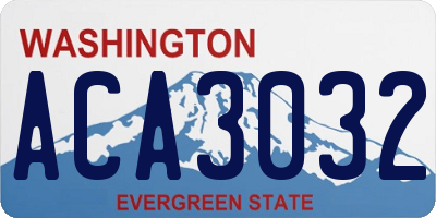 WA license plate ACA3032