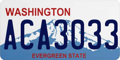 WA license plate ACA3033