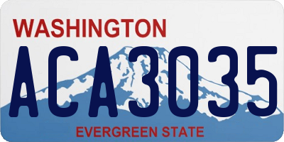 WA license plate ACA3035