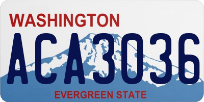 WA license plate ACA3036