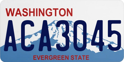 WA license plate ACA3045