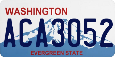 WA license plate ACA3052