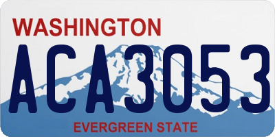WA license plate ACA3053