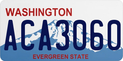 WA license plate ACA3060