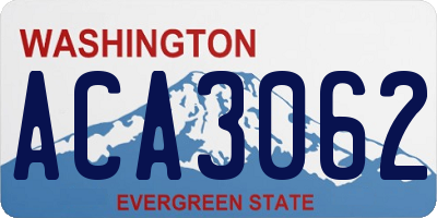 WA license plate ACA3062
