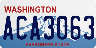 WA license plate ACA3063
