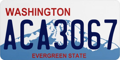 WA license plate ACA3067