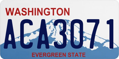 WA license plate ACA3071