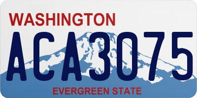 WA license plate ACA3075
