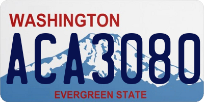 WA license plate ACA3080
