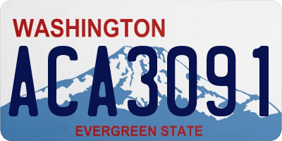 WA license plate ACA3091