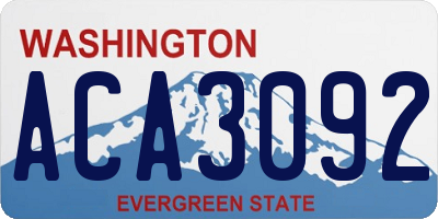 WA license plate ACA3092