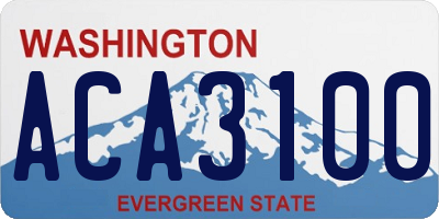 WA license plate ACA3100