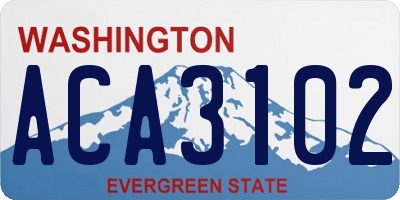 WA license plate ACA3102