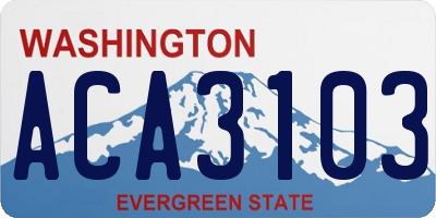 WA license plate ACA3103