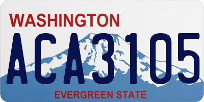 WA license plate ACA3105