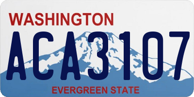WA license plate ACA3107