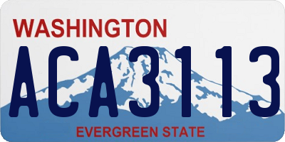 WA license plate ACA3113