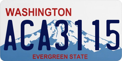 WA license plate ACA3115