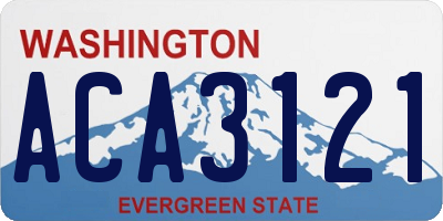 WA license plate ACA3121